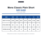 KK986 Kustom Kit Mens Classic Plain Short size guide (KK986)