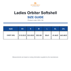 KSV-1W Stormtech Ladies Orbiter Softshell size guide (KSV-1W)