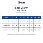 PE2261077 Printer Essentials Base Jacket size guide (PE2261077)