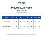 PJ642022 ProJob 2022 Pique size guide (PJ642022)