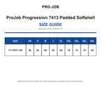 PJ647413 ProJob Progression 7413 Padded Softshell size guide (PJ647413)