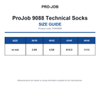 PJ649088 ProJob 9088 Technical Socks size guide (PJ649088)