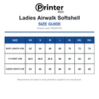 PR2261074 Printer Red Ladies Airwalk Softshell size guide (PR2261074)