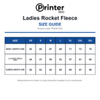PR2261503 Printer Red Ladies Rocket Fleece size guide (PR2261503)