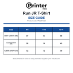 PR2264029 Printer Red Run JR T-Shirt size guide (PR2264029)