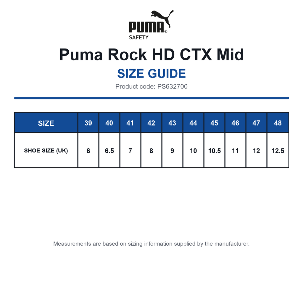 PS632700 Puma Rock HD CTX Mid size guide (PS632700)
