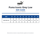 PS640030 Puma Iconic Grey Low size guide (PS640030)