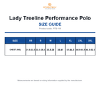 PTS-1W Stormtech Lady Treeline Performance Polo size guide (PTS-1W)