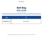 QD12 Quadra Belt Bag size guide (QD12)