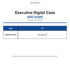 QD268 Quadra Executive Digital Case size guide (QD268)