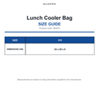 QD435 Quadra Lunch Cooler Bag size guide (QD435)