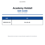 QD449 Quadra Academy Holdall size guide (QD449)