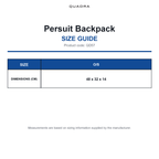 QD57 Quadra Persuit Backpack size guide (QD57)