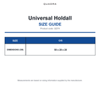 QD74 Quadra Universal Holdall size guide (QD74)
