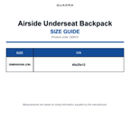 QD810 Quadra Airside Underseat Backpack size guide (QD810)