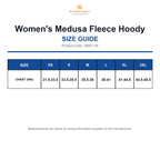 QMX-1W Stormtech Women's Medusa Fleece Hoody size guide (QMX-1W)