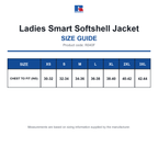 R040F Russell Ladies Smart Softshell Jacket size guide (R040F)