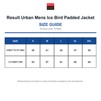 R192M Result Urban Mens Ice Bird Padded Jacket size guide (R192M)