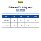 R200XEV Result Safeguard Enhance Visibility Vest size guide (R200XEV)