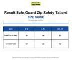 R202X Result Safe-Guard Zip Safety Tabard size guide (R202X)