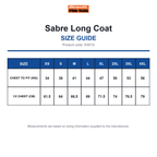R301X Result Workguard Sabre Long Coat size guide (R301X)