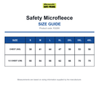 R329X Result Safeguard Safety Microfleece size guide (R329X)