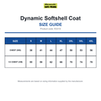 R331X Result Safeguard Dynamic Softshell Coat size guide (R331X)