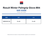 R363X Result Winter Palmgrip Glove-Mitt size guide (R363X)
