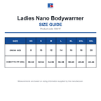 R441F Russell Ladies Nano Bodywarmer size guide (R441F)