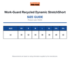 R520X Work-Guard Recycled Dynamic StretchShort size guide (R520X)