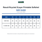 R900X Result Rcycled 3Layer Printable Softshel size guide (R900X)