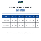 R903X Result Recycled Unisex Fleece Jacket size guide (R903X)