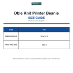 RC927X Result Recycled Dble Knit Printer Beanie size guide (RC927X)