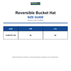 RC985X Result Recycled Reversible Bucket Hat size guide (RC985X)