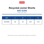 S780J Spiro Recycled Junior Shorts size guide (S780J)