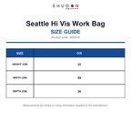 SH2518 Shugon Seattle Hi Vis Work Bag size guide (SH2518)