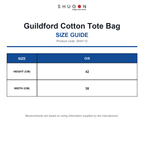 SH4112 Shugon Guildford Cotton Tote Bag size guide (SH4112)