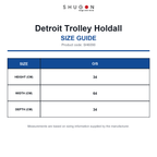 SH6090 Shugon Detroit Trolley Holdall size guide (SH6090)