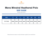 SPL-1 Stormtech Mens Minstral Heathered Polo size guide (SPL-1)