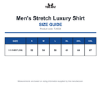 TJ4024 Tee Jays Men's Stretch Luxury Shirt size guide (TJ4024)