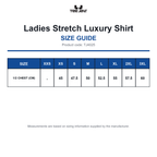 TJ4025 Tee Jays Ladies Stretch Luxury Shirt size guide (TJ4025)