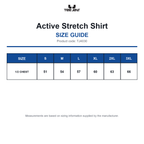 TJ4030 Tee Jays Active Stretch Shirt size guide (TJ4030)