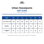 TJ5158 Tee Jays Urban Sweatpants size guide (TJ5158)