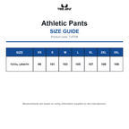 TJ5708 Tee Jays Athletic Pants size guide (TJ5708)
