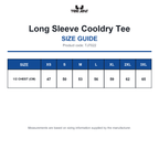 TJ7022 Tee Jays Long Sleeve Cooldry Tee size guide (TJ7022)