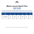TJ7200 Tee Jays Mens Luxury Sport Polo size guide (TJ7200)