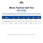 TJ8005 Tee Jays Mens Fashion Sof-Tee size guide (TJ8005)