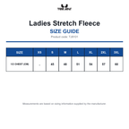 TJ9101 Tee Jays Ladies Stretch Fleece size guide (TJ9101)