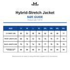 TJ9110 Tee Jays Hybrid-Stretch Jacket size guide (TJ9110)