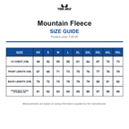 TJ9120 Tee Jays Mountain Fleece size guide (TJ9120)
